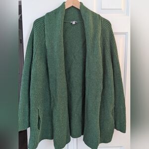 Green Wool-blend Cardigan
